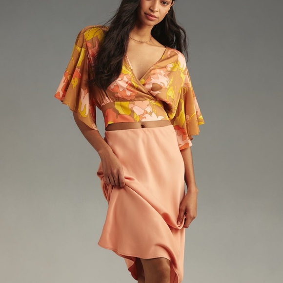 Anthropologie Tiny Olympia Faux Wrap Top - Picture 2 of 5